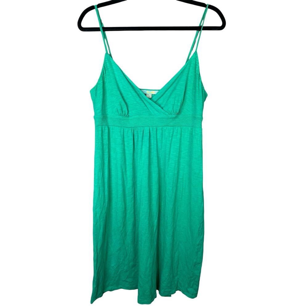 Boden Spring Summer Sleeveless V Neck Green Blue Teal Mini Sundress Size 6R